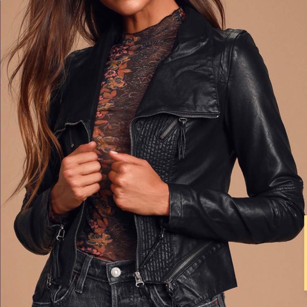 Lulu’s Up on a Tuesday Black Vegan Leather Jacket